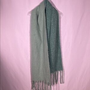 ANTHROPOLOGIE WOMENS BLUE GREEN FRINGE SCARF